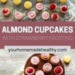 Pinterest pin for almond cupcakes.