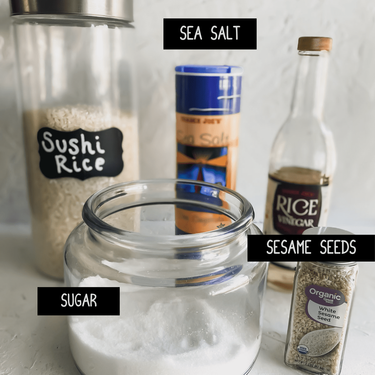 Ingredients for sushi rice