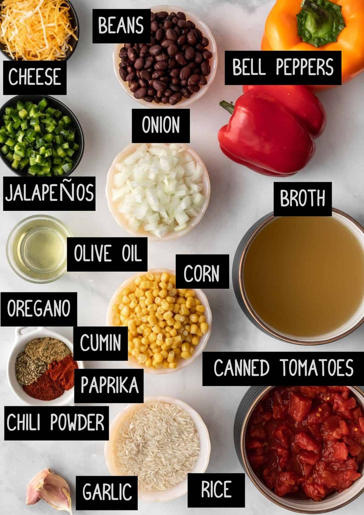 Labelled ingredients (see recipe for details).