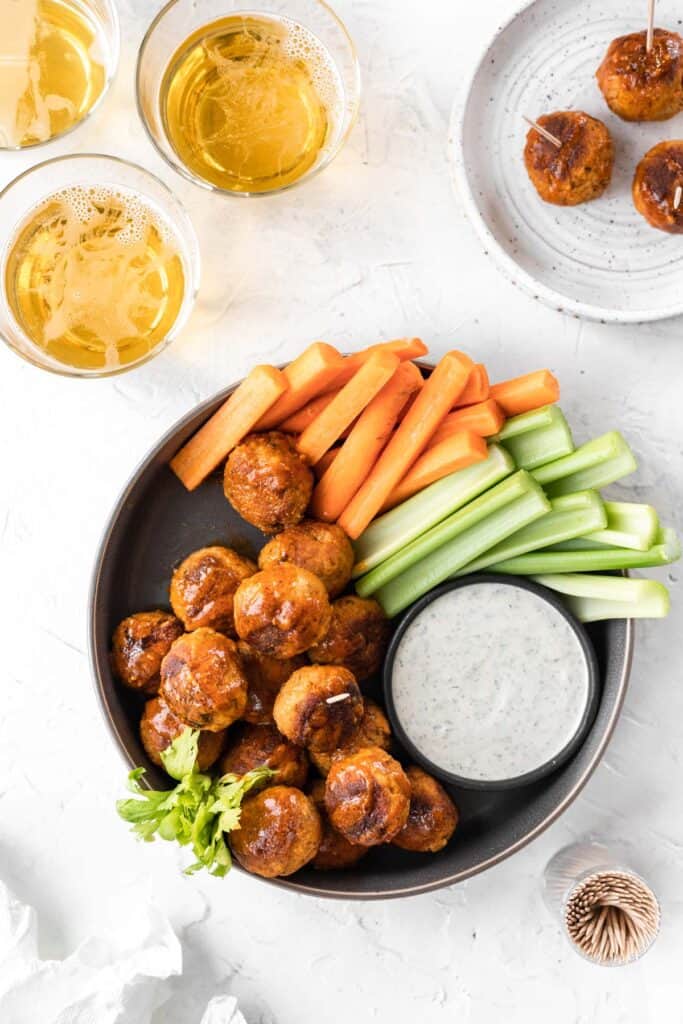 Buffalo Turkey Meatballs with Feta Ranch Your Home, Made Healthy