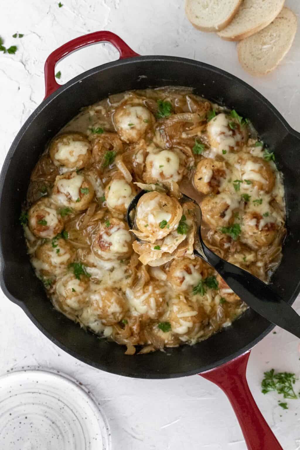 Cheesy French Onion Ground Chicken Meatballs - Your Home, Made Healthy