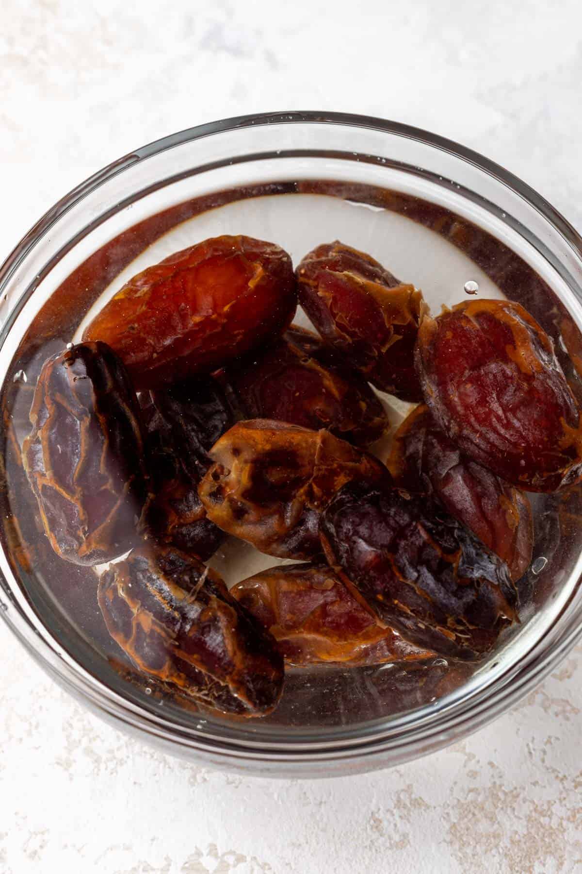 Dates soaking in water.