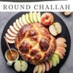 Pin graphic for Rosh Hashanah Round Challah.