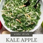 Pin graphic for kale apple slaw.