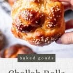 Pin graphic for challah rolls.