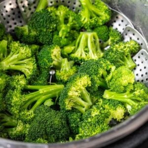 Broccoli cooking in an instant pot.