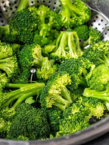 Broccoli cooking in an instant pot.