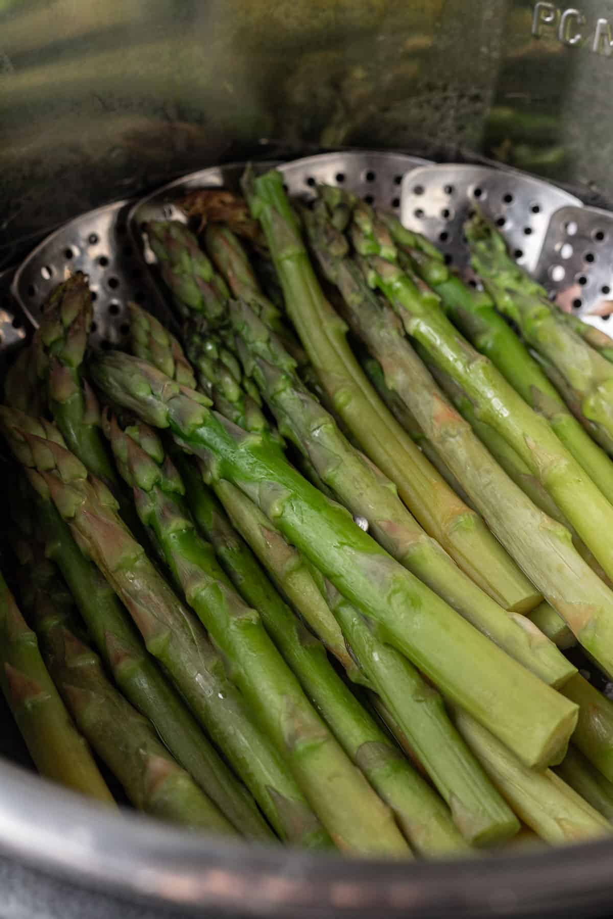 Cooked asparagus in an instant pot.