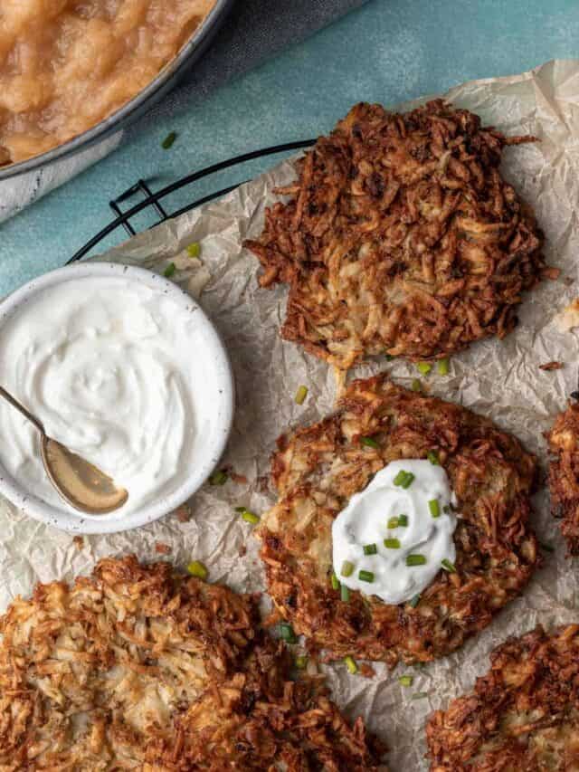 Air Fryer Potato Latkes With Apple Sauce