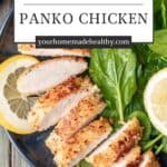 Pin graphic for panko chicken.