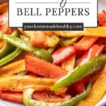 Pin graphic for air fryer bell peppers.