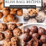Pin graphic for must try bliss balls recipes.