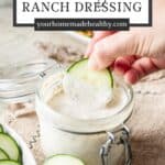 Pin graphic for greek yogurt ranch dressing.