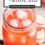 Pin graphic for dye free kool aid.