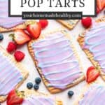 Pin graphic for wild berry pop tarts.