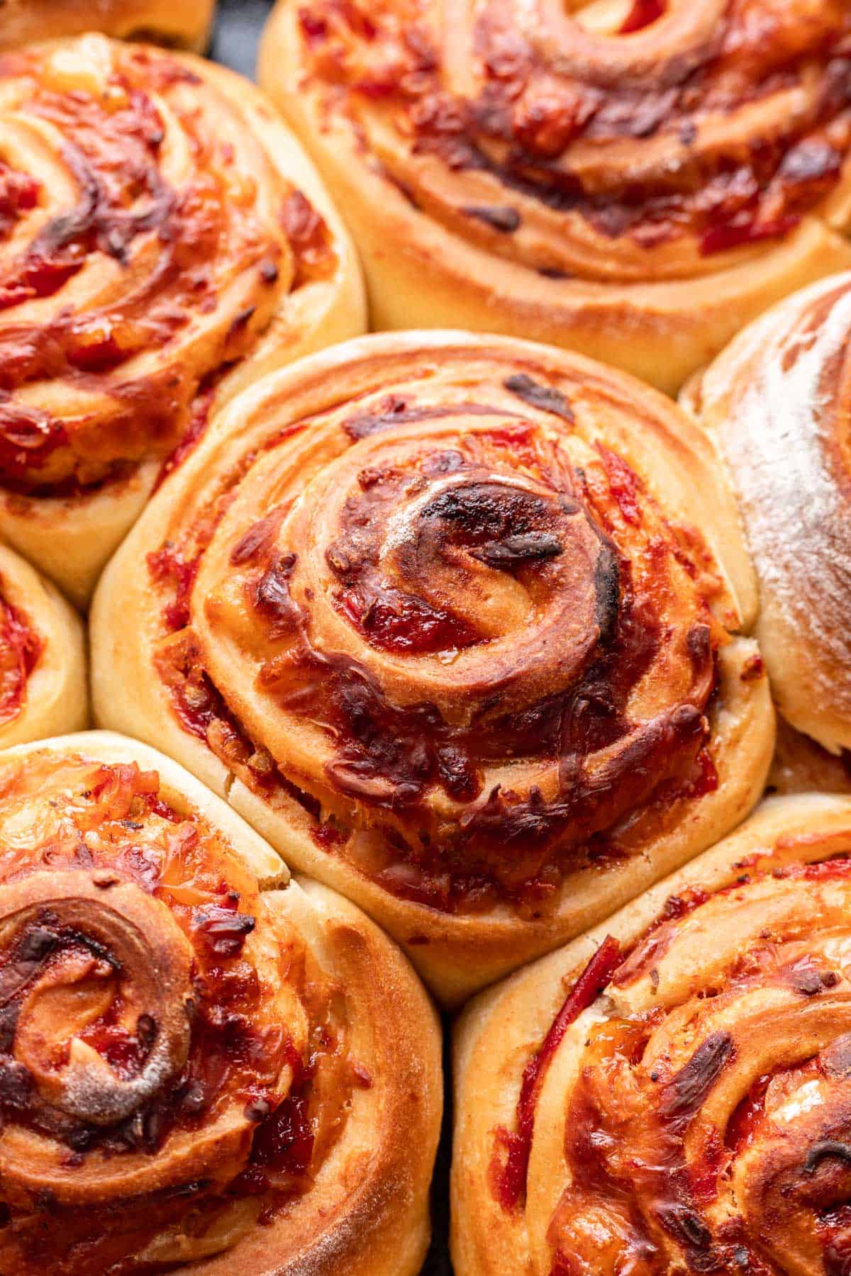 Caprese rolls baked until golden brown.