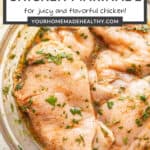 Pin graphic for cilantro lime chicken marinade.