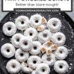 Pin graphic for mini powdered donuts.