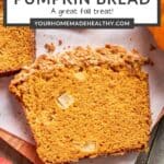 Pin graphic for apple pumpkin bread.