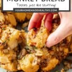 Pin graphic for savory thanksgiving monkey bread.