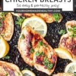 Pin graphic for cast iron chicken.