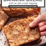 Pin graphic for apple banana bread.