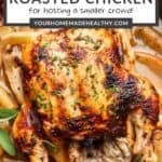 Pin graphic for Thanksgiving Roasted Chicken.